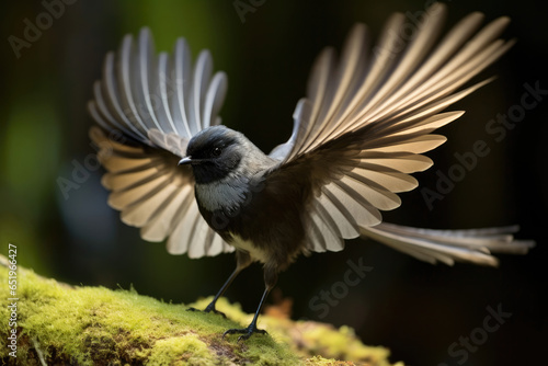 New Zealand Fantail Bird in the wild