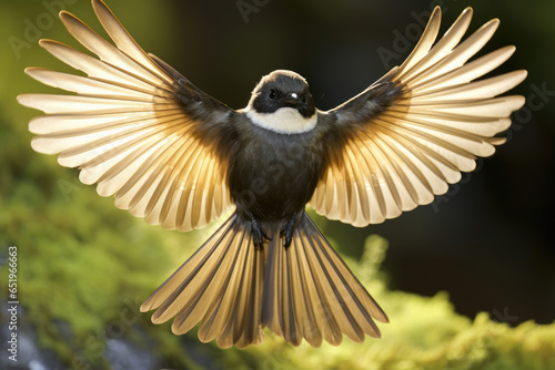 New Zealand Fantail Bird in the wild © Veniamin Kraskov