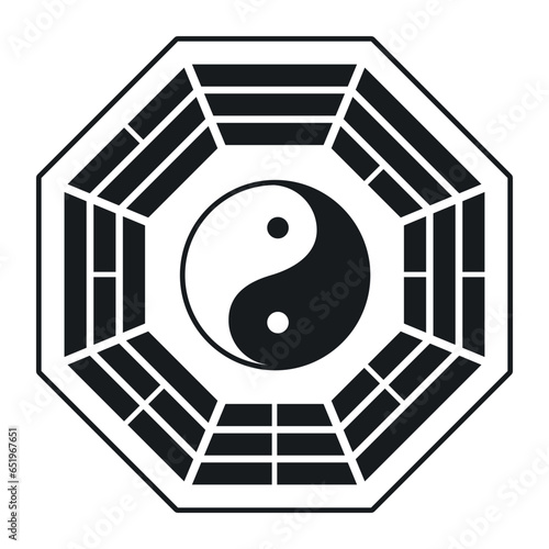 Yin-Yang pictogram. Zen icon. Life balance feng-shui symbol.