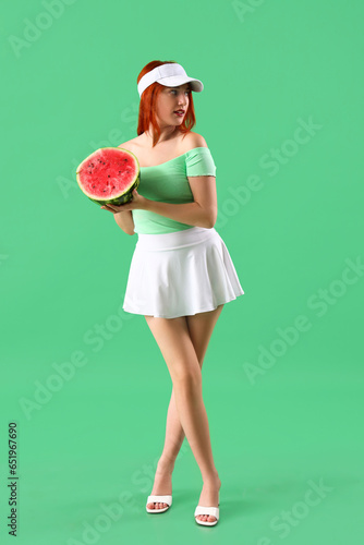 Young woman with fresh wate...