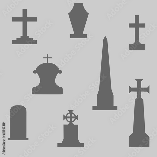 cemetery tombs (various silhouettes)
