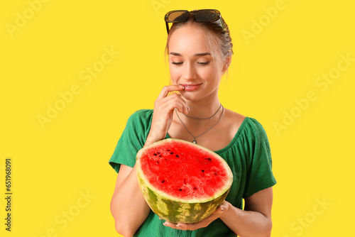 Young woman with fresh wate...