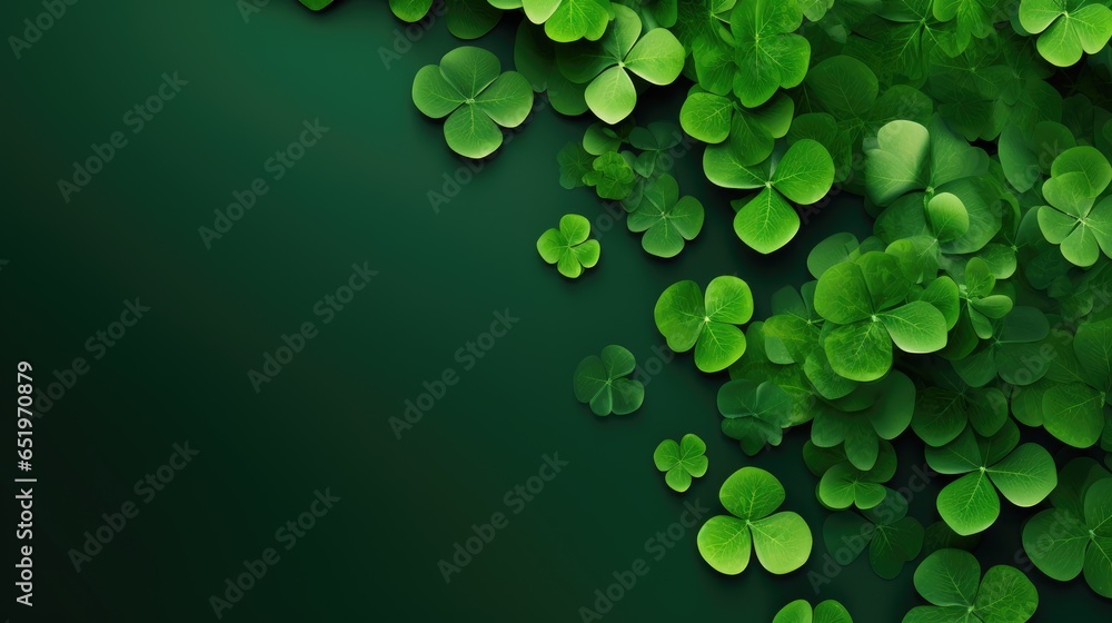 St. Patrick's Day Celebration: Green St. Patrick's Day Background for Festive Greetings. - obrazy, fototapety, plakaty 