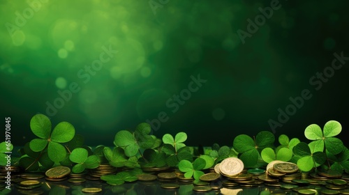 St. Patrick's Day Celebration: Green St. Patrick's Day Background for Festive Greetings.