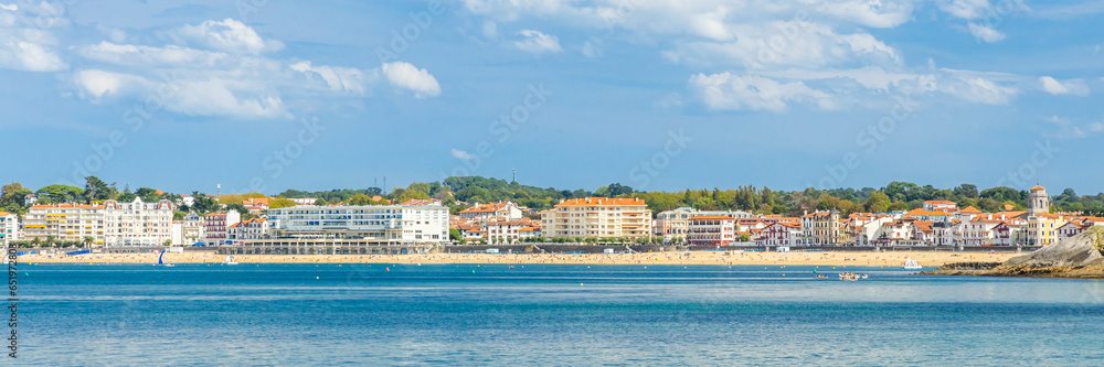 Panoramic view on the waterfront of Saint-Jean-de-Luz, France
