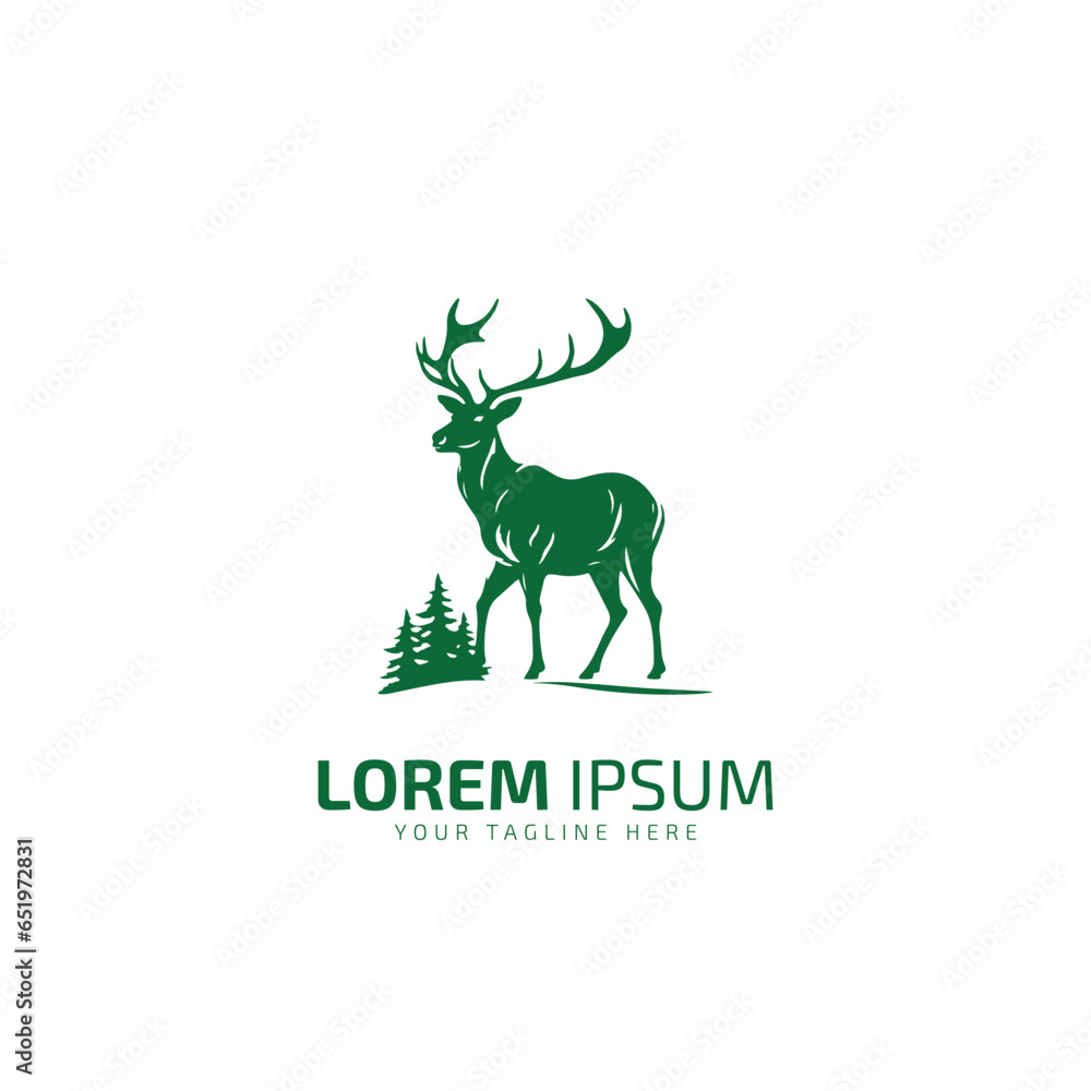 Obraz premium Deer creative design logo vector. Deer illustration design.