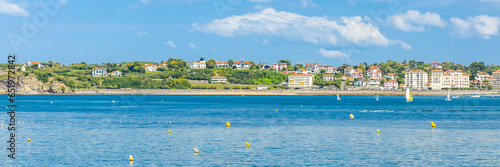 Panoramic on the Saint Jean de Luz bay from the Ciboure side in France