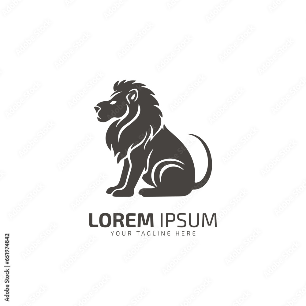 Fototapeta premium Lion logo vector illustration, emblem design isolated on white background