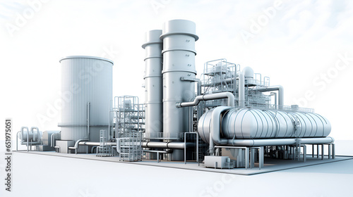 futuristische Industrieanlage, Wasserstoffkraftwerk