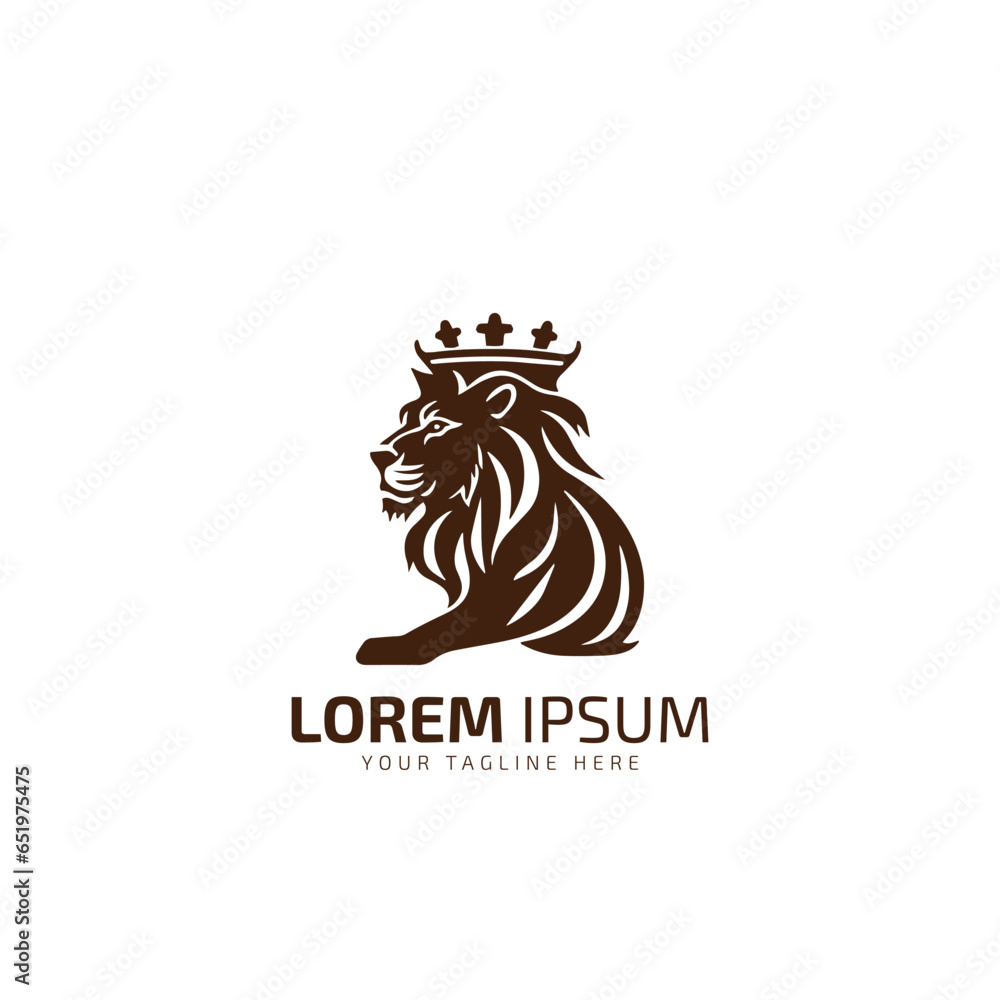 lion vector logo design silhouette isolated on white background. by saim art designer.