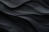 Abstract black fabric texture background with soft waves patterns