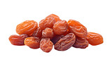 pile of raisins isolated on transparent background cutout