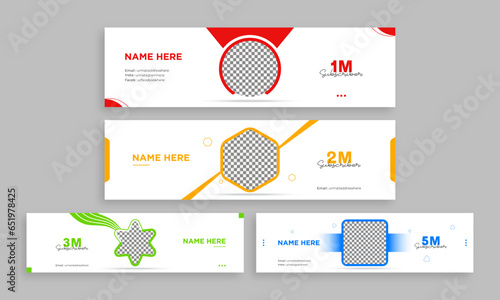 Abstract cover design illustration. Digital web banner template. Youtube channel cover layout. Social media poster with photo