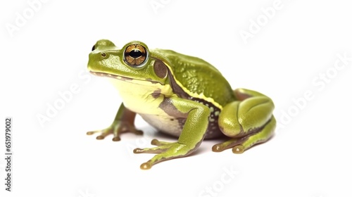 Chinese gliding frog Rhacophorus dennysi animal isolated.Generative AI
