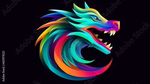 Chromatic Dragon Vibrant multicolored powerful dragon.Generative AI