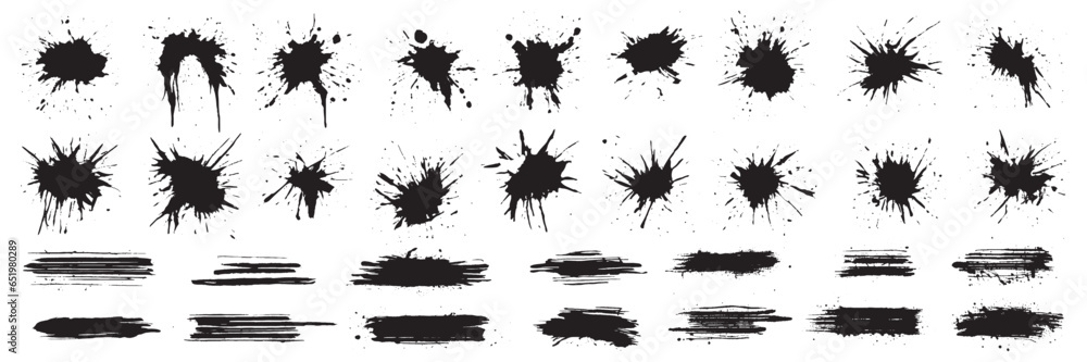 grunge black brush stroke and ink splash. splatter, stain vector grunge black brush stroke and ink splash. splatter, stain vector