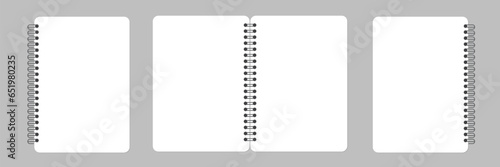 blank notebook vector mockup with cover