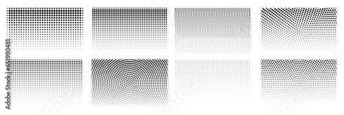 set of various types of halftone shades rectangle for background