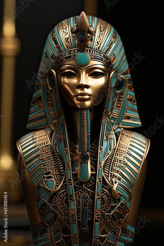 Egyptian sculpture statue. Generative AI