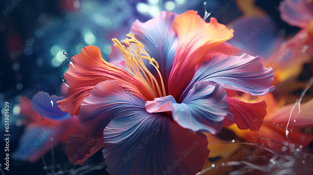 beautiful flower with leaves seen up close, with generative ai beautiful flower with leaves seen up close, with generative ai