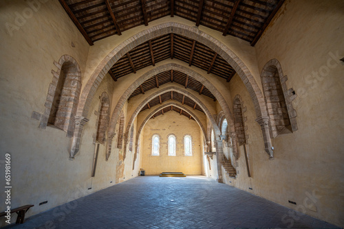 The marvelous Fossanova Abbey near the city of Priverno, in the province of Latina, Lazio, italy. © e55evu