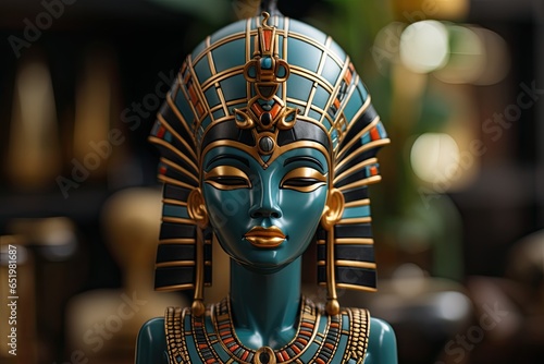 Egyptian sculpture statue. Generative AI