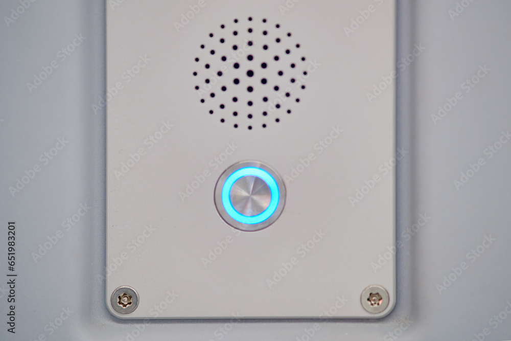 Train control panel with emergency call button. Train control panel with emergency call button.