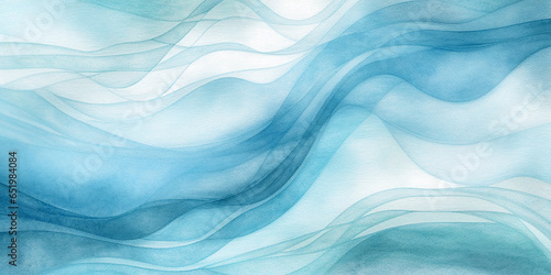Abstract water ink wave, blue, white lines background watercolor texture. Navy ocean minimalist wave as web, mobile Graphic Resource for copy space text backdrop. Blue wavy snow winter illustration