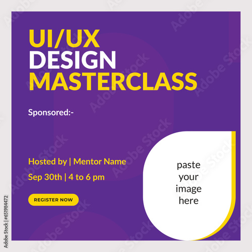 Social media post design square banner for ads masterclass