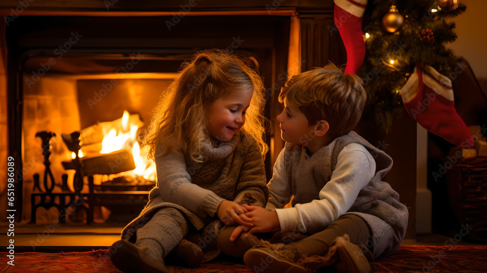 Anticipation in Amber Glow: The Magic of Christmas Stockings