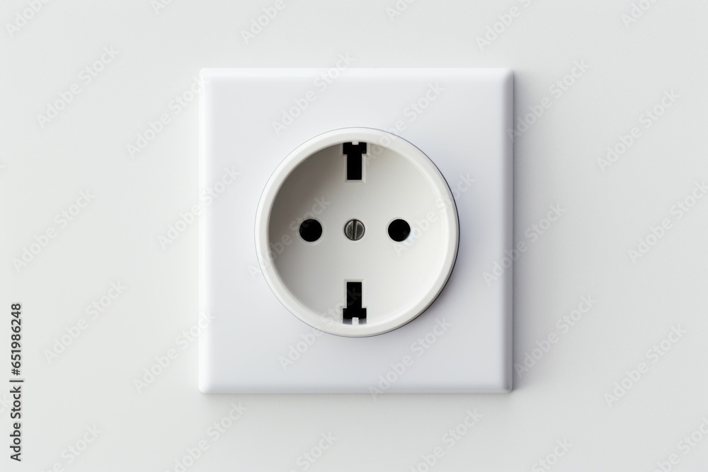 Rectangular European socket wall. Room cord interior. Generate Ai Rectangular European socket wall. Room cord interior. Generate Ai