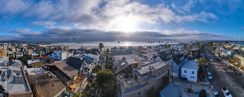 Mission Beach San Diego: 180 Degree Aerial Panorama