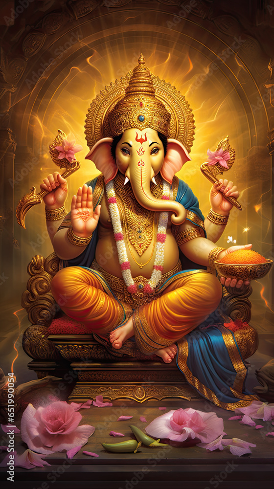 Fototapeta premium the ganesha are pictured in their sitting pose.