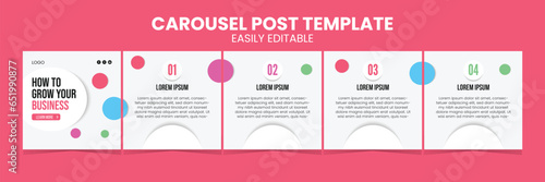 Editable Business carousel post for social media use. Instagram carousel post template for business.