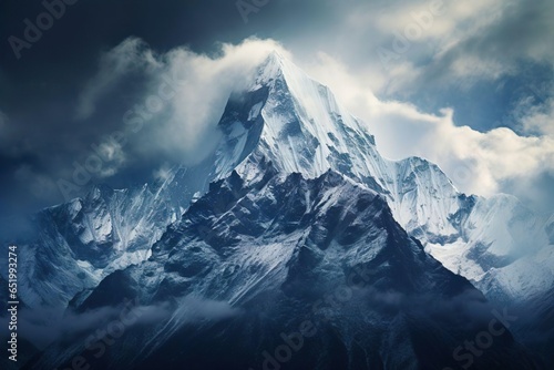 Panoramic snow mountains landscape background