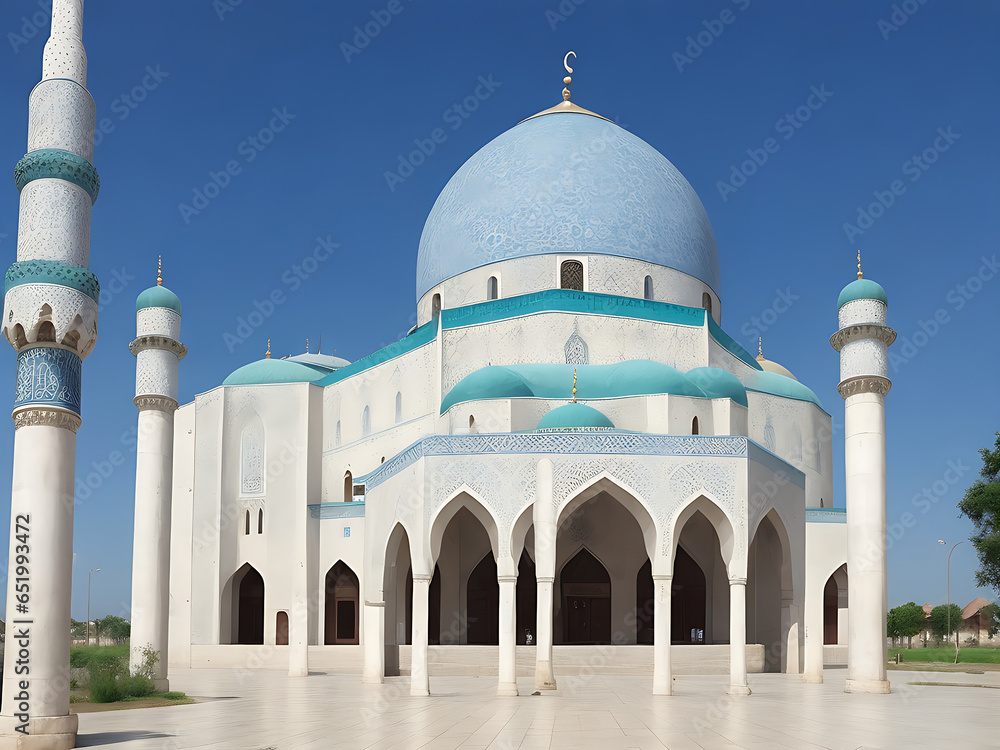 Obraz premium An Islamic background for a mosque , a background for Ramadan. Social media posts .Muslim Holy Month Ramadan Kareem