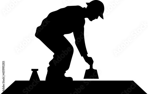 Road construction worker icon