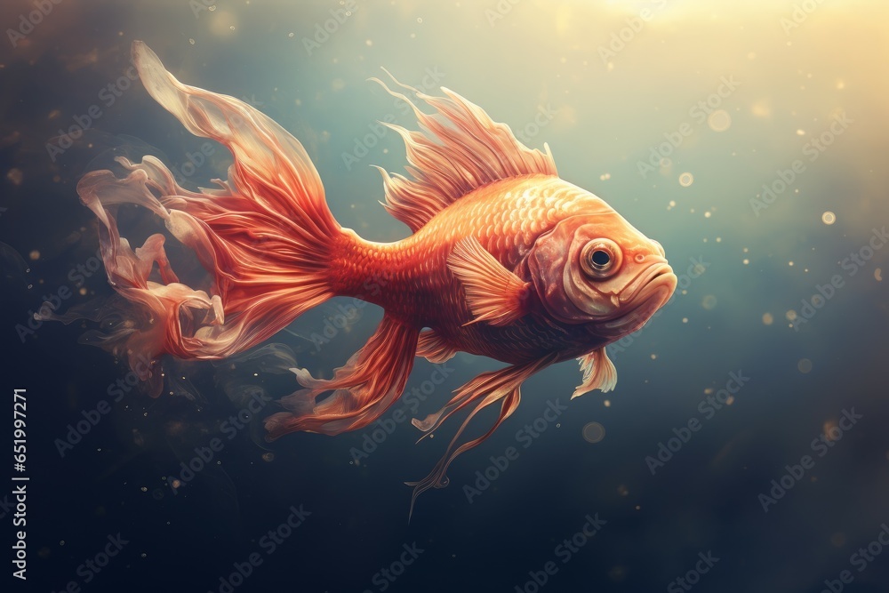 Colorful fish floating. Underwater concept. Generate Ai - obrazy, fototapety, plakaty 