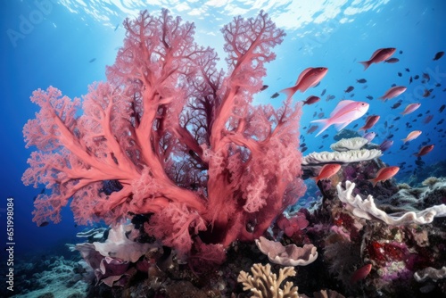 Underwater corals reef. Aquatic life marine. Generate Ai