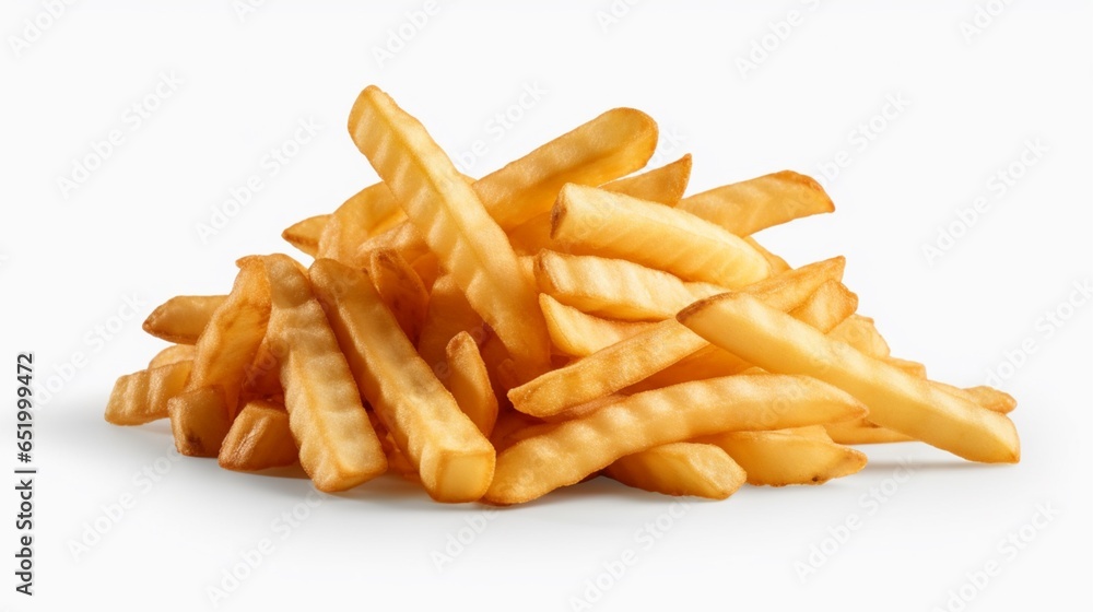 Crinkle Cut French Fries isolated.PNG transparency.Generative AI Crinkle Cut French Fries isolated.PNG transparency.Generative AI