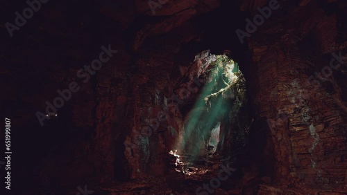 A mesmerizing cave filled with sparkling rocks