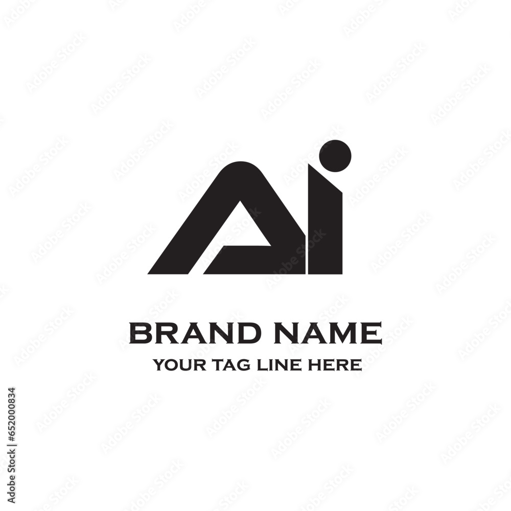 AI letter logo.Alphabet letters Initials Monogram logo. backround with white. AI letter logo.Alphabet letters Initials Monogram logo. backround with white.
