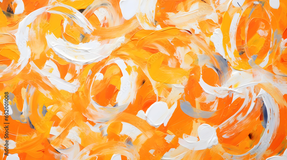 Vibrant Abstraction: Orange Patterns on White Vibrant Abstraction: Orange Patterns on White