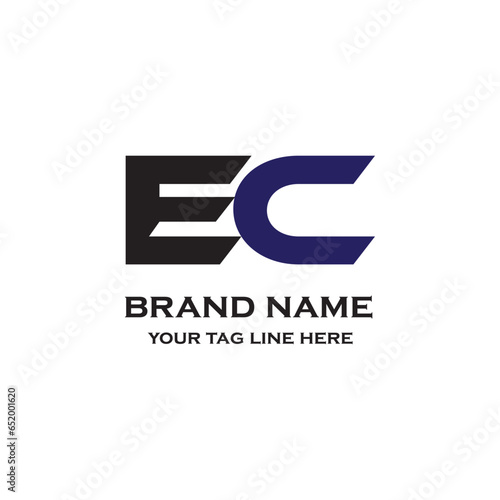EC letter logo.Alphabet letters Initials Monogram logo. backround with white.