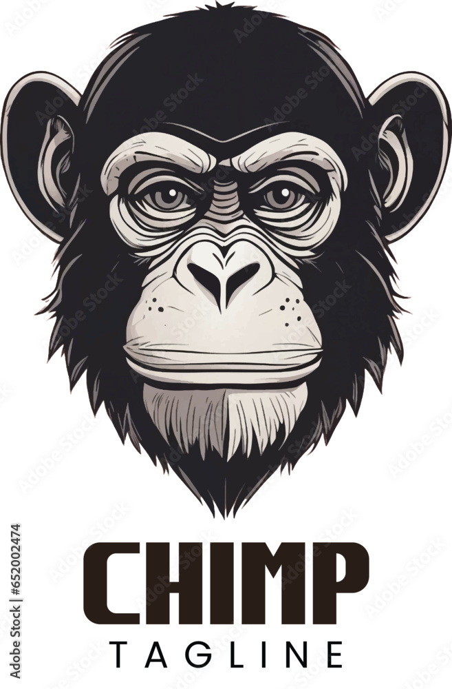 portrait of a angry monkey logo