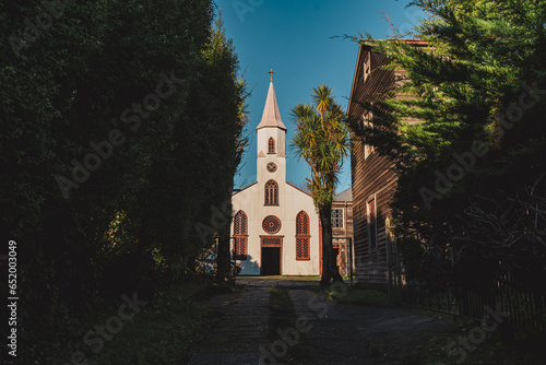 old wooden church in ancud on chiloe photo
