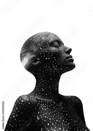 Spiritual illustration of female figure. Esoteric and Futuristic poster. Generative AI