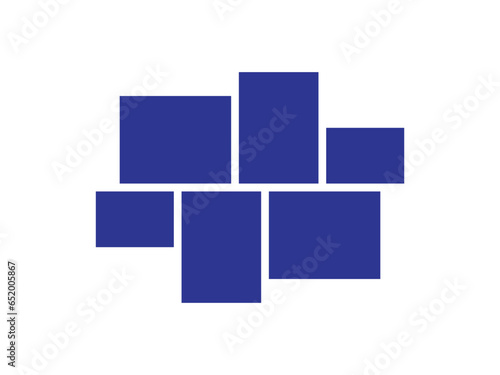 6 Photo frame template, 6 Photos collage frame. Photo frame collage