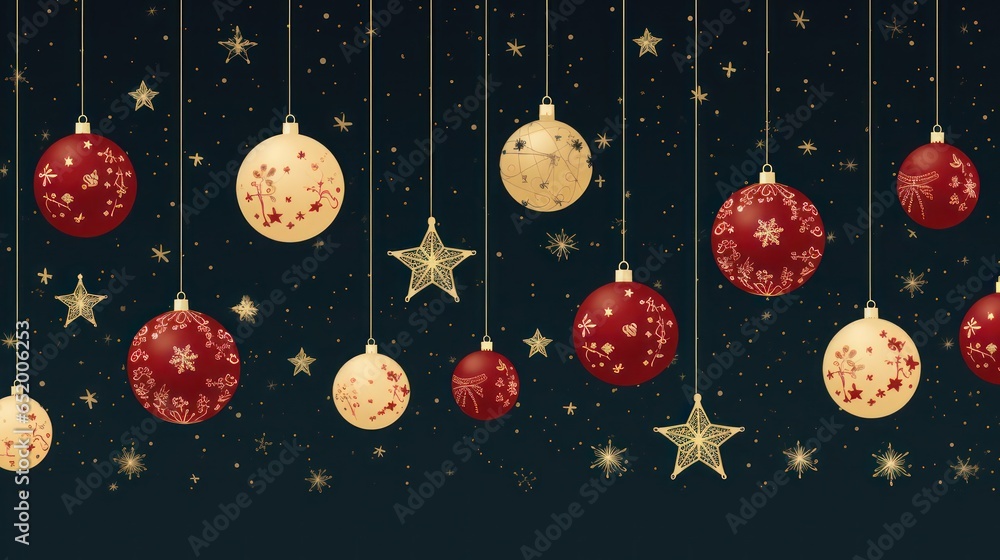 Seamless Christmas background, generative ai