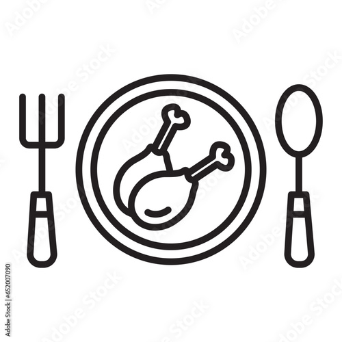 Turkey thighs on plate icon